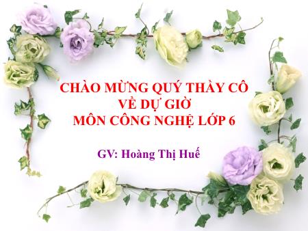 Bài giảng Công nghệ Lớp 6 - Bài 8: Sắp xếp đồ đạc hợp lí trong nhà ở - Hoàng Thị Huế