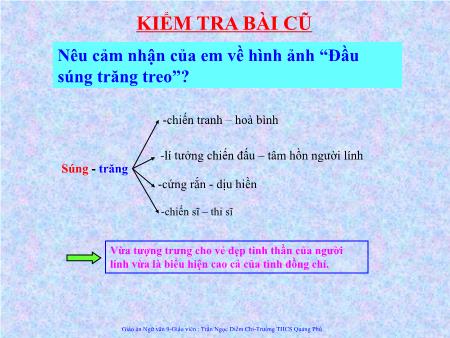 Bài giảng Ngữ văn Lớp 9 - Tiết 58: Ánh trăng - Trần Ngọc Diễm Chi