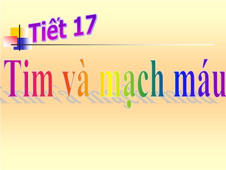 Bài giảng Sinh học Lớp 8 - Tiết 17: Tim và mạch máu Bài giảng Sinh học Lớp 8 - Tiết 17: Tim và mạch máu