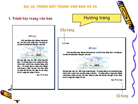 Bài giảng Tin học Lớp 6 - Bài 18: Trình bày trang văn bản và in