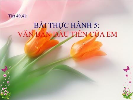 Bài giảng Tin học Lớp 9 - Tiết 40+41: Bài thực hành 5: Văn bản đầu tiên của em