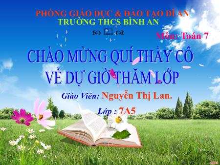 Bài giảng Toán Lớp 7 - Bài 4: Đơn thức đồng dạng - Nguyễn Thị Lan