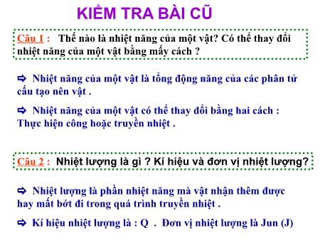 Bài giảng Vật lí Khối 8 - Bài 22: Dẫn nhiệt
