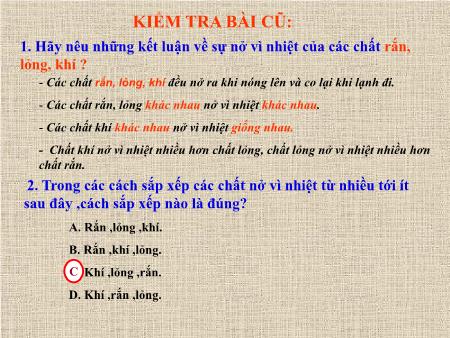 Bài giảng Vật lí Lớp 6 - Bài 21: Một số ứng dụng của sự nở vì nhiệt - Trường THCS Bình An