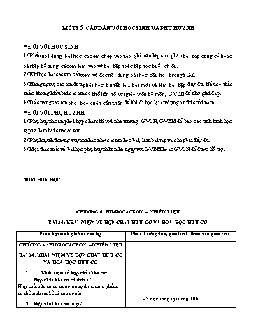 Bài soạn Hóa học 9 - Bài 34+35