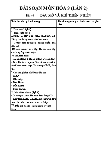 Bài soạn Hóa học 9 - Bài 40 đến 46