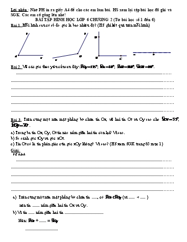 Bài tập Hình học Lớp 6 - Chương 2