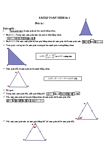 Bài tập môn Hình học 7 - Lần 2