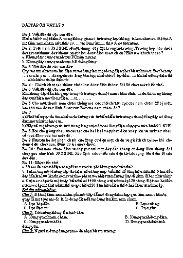 Bài tập ôn tập môn Vật lý 9