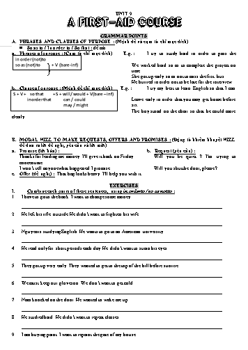 Bài tập ôn Tiếng Anh Lớp 8 - Lần 2