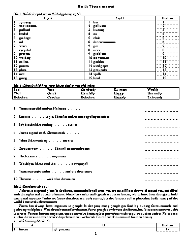 Bài tập ôn Tiếng Anh Lớp 9 - Lần 2