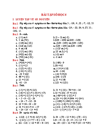 Bài tập Số học Lớp 6