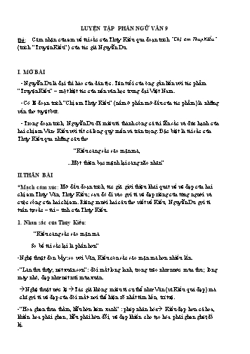 Câu hỏi ôn tập môn Ngữ văn Lớp 9
