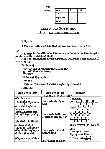Giáo án cả năm môn Đại số Khối 7
