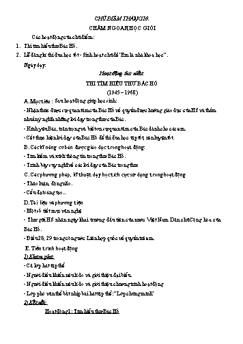 Giáo án Hoạt động ngoài giờ lên lớp Lớp 6 - Chủ điểm tháng 10: Chăm ngoan, học giỏi