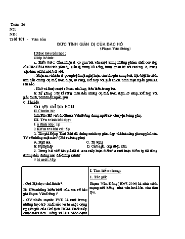 Giáo án Ngữ văn Khối 7 - Tuần 26