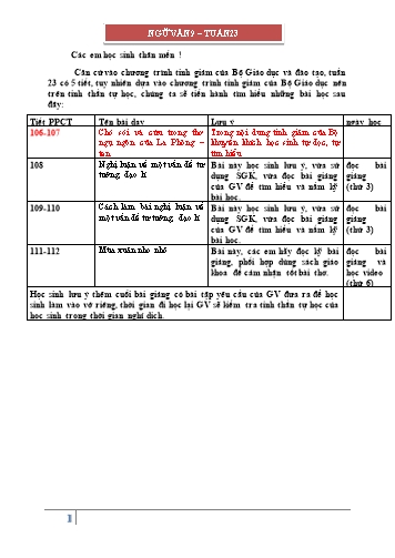 Giáo án Ngữ văn Lớp 9 - Tuần 23