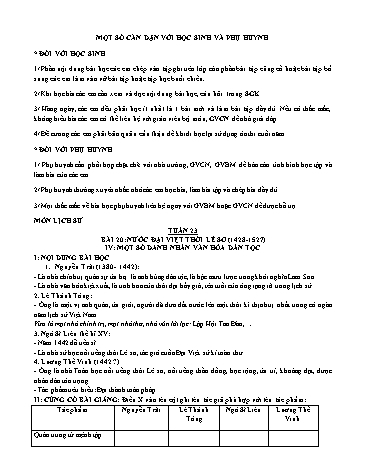 Giáo án ôn tập Lịch sử 7 - Bài 20 đến 23