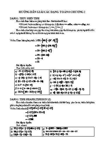 Hướng dẫn giải các dạng Toán Lớp 6 - Chương II
