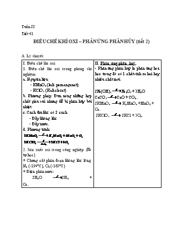 Ôn tập môn Hóa học Lớp 8 - Tuần 22