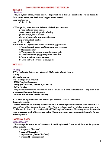 Ôn tập môn Tiếng Anh Khối 7 - Unit 9