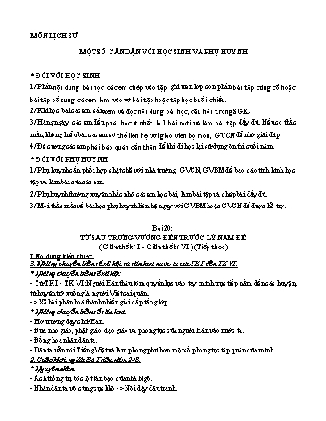 Tài liệu ôn tập Lịch sử 6 - Bài 20 đến 24