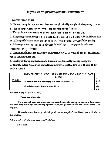 Tài liệu ôn tập Lịch sử 9 - Chủ đề 1, 2, 3