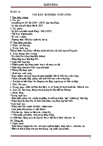 Tài liệu ôn tập Ngữ văn 6 - Tuần 24