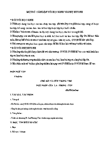 Tài liệu ôn tập Ngữ văn 9 - Tuần 22 đến 29