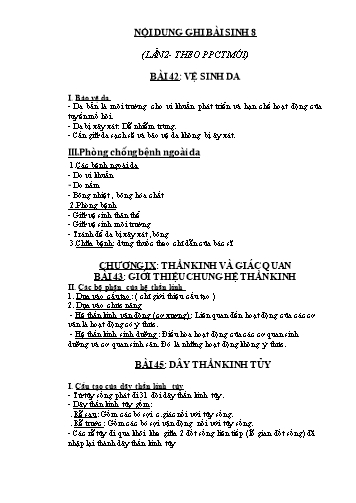 Tài liệu ôn tập Sinh học 8 - Bài 42 đến 59