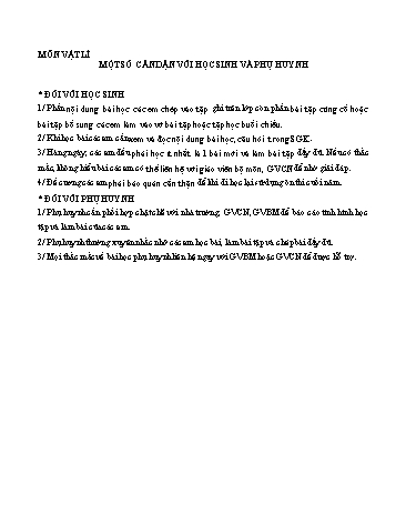 Tài liệu ôn tập Vật lý 6 - Bài 19+20