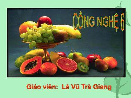 Bài giảng Công nghệ Lớp 6 - Bài 24: Tỉa hoa trang trí món ăn từ một số loại rau, củ, quả - Lê Vũ Trà Giang