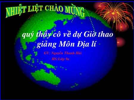 Bài giảng Địa lí Lớp 9 - Bài 15: Thương mại và du lịch