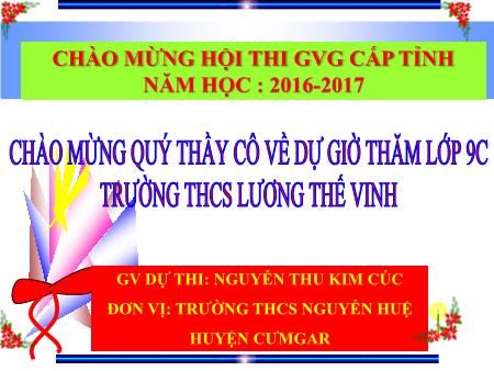 Bài giảng Hình học Lớp 6 - Tiết 48: Tứ giác nội tiếp - Nguyễn Thu Kim Cúc