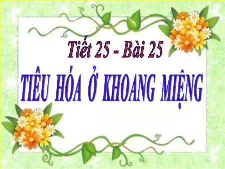 Bài giảng Sinh học Lớp 8 - Bài 25: Tiêu hóa ở khoang miệng