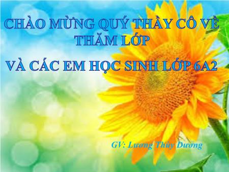 Bài giảng Toán Lớp 6 - Bài 16: Tìm tỉ số của hai số - Lương Thùy Dương