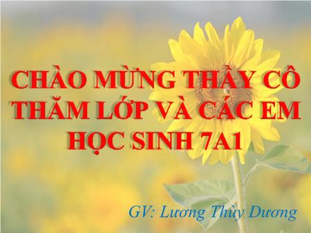 Bài giảng Toán Lớp 7 - Bài 7: Tính chất đường trung trực của một đoạn thẳng - Lương Thùy Dương