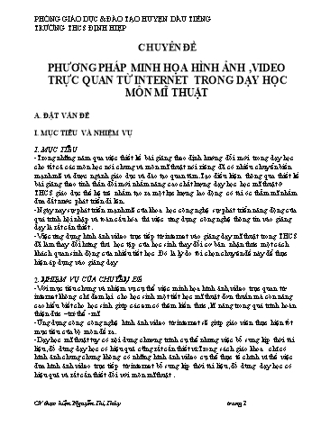 Đề tài Phương pháp minh họa hình ảnh ,video trực quan từ Internet trong dạy học môn mĩ thuật