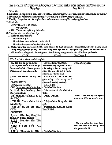 Giáo án Công nghệ Lớp 7 - Tuần 4