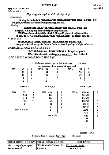 Giáo án Đại số Lớp 6 - Tuần 10