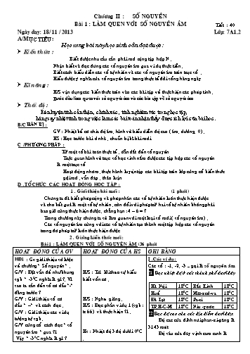 Giáo án Đại số Lớp 6 - Tuần 14