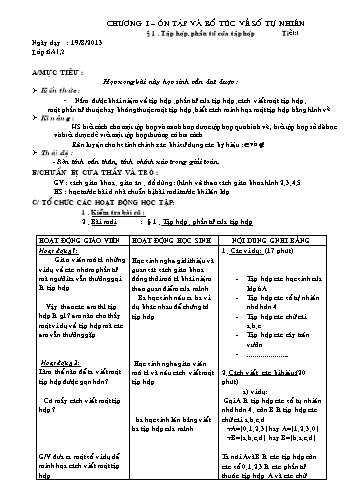 Giáo án Đại số Lớp 6 - Tuần 1