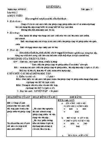 Giáo án Đại số Lớp 6 - Tuần 3
