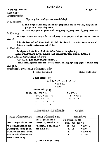 Giáo án Đại số Lớp 6 - Tuần 4