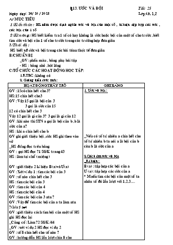 Giáo án Đại số Lớp 6 - Tuần 9