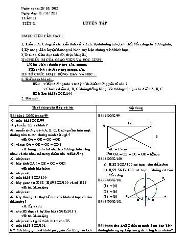 Giáo án Hình học Lớp 9 - Tuần 11