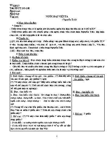 Giáo án Ngữ văn Lớp 8 - Tuần 27 Giáo án Ngữ văn Lớp 8 - Tuần 27